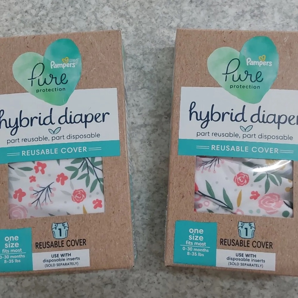 2 NEW Pampers Hybrid Reusable Girls Diaper Cover